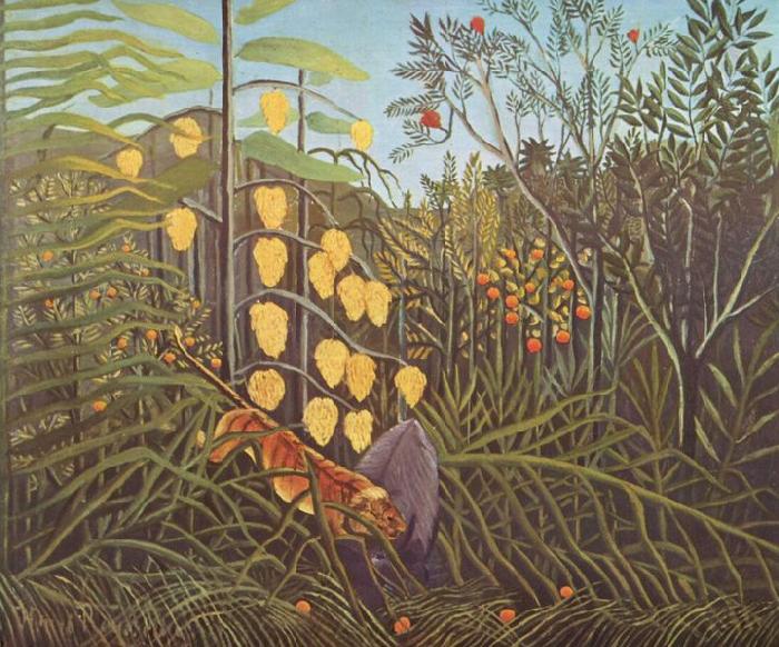 Henri Rousseau Struggle between Tiger and Bull Sweden oil painting art